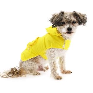 fabdog® Pocket Fold Up Dog Raincoat - Yellow light weight Size Large